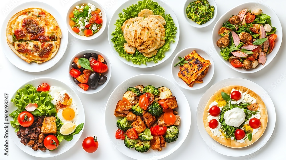 Delicious Mediterranean Food Spread with various Appetizers Delicious Mediterranean Food Spread with various Appetizers