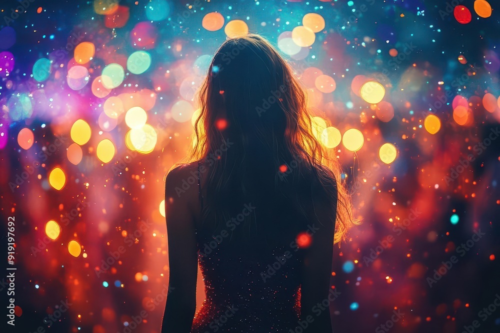 blurred glittering party scene with dancing silhouettes vibrant bokeh lights create festive atmosphere focus on movement energy and celebration in soft focus blurred glittering party scene with dancing silhouettes vibrant bokeh lights create festive atmosphere focus on movement energy and celebration in soft focus