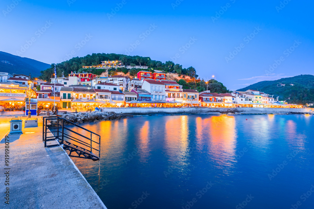Parga, Greece. Beautiful colorful coastal town in Epirus, Greek holidays at Ionian Sea.
