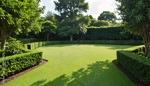 Jardin verdoyant bien entretenu