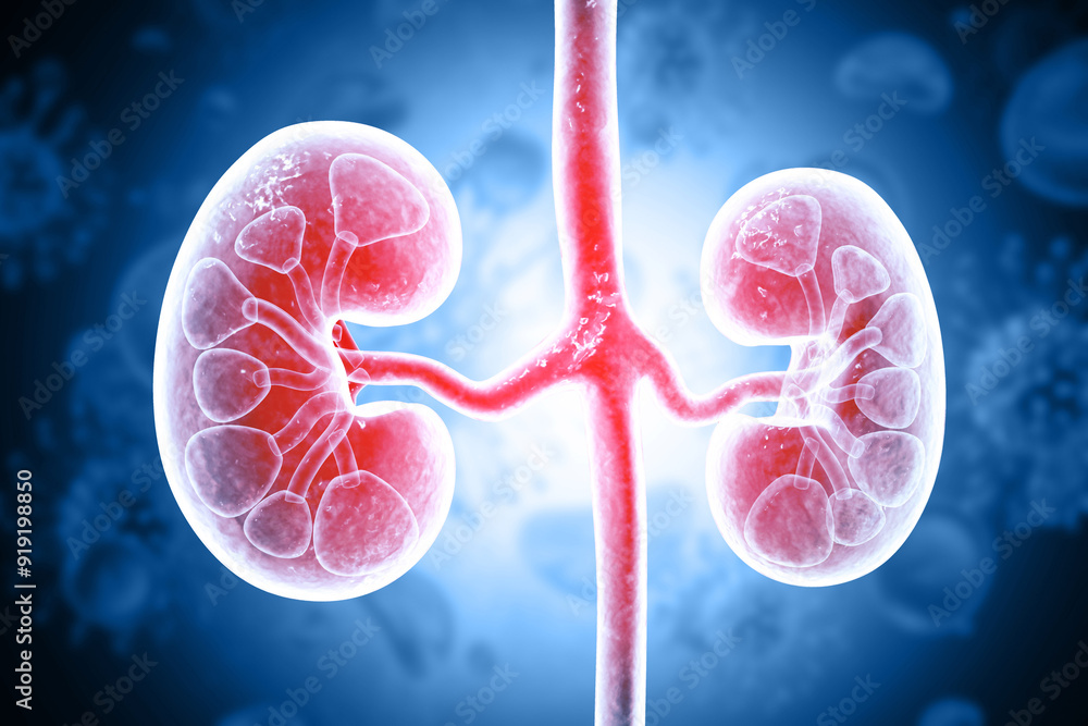 Φωτογραφία Human kidney medical diagram, anatomy of the kidney, diseased kidney