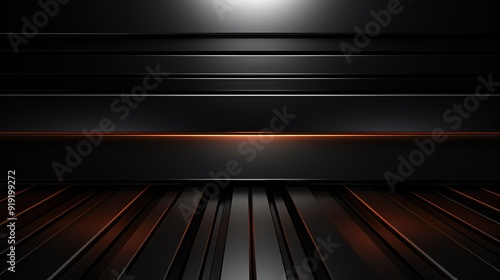 Abstract dark background with black and orange stripes.
