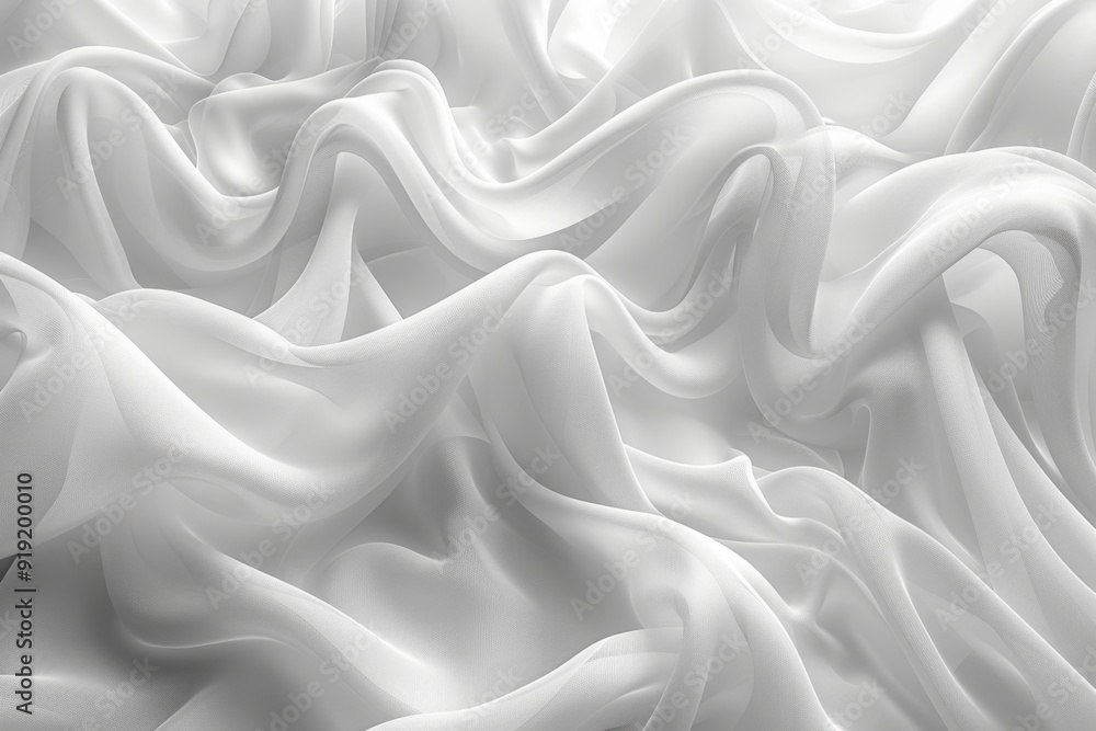 Monochrome white abstract pattern, tissue waves background. Generative AI Monochrome white abstract pattern, tissue waves background. Generative AI