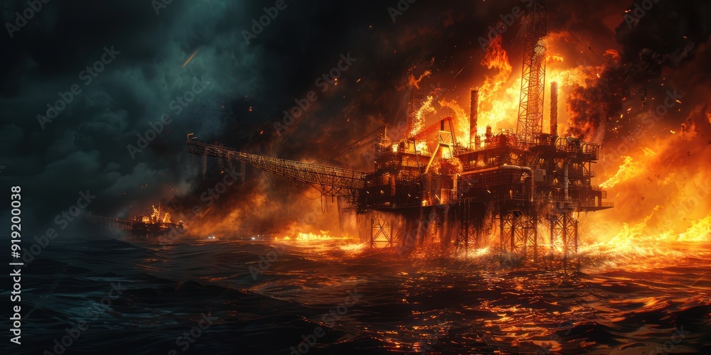 Oil Rig Inferno: A Blaze on the Horizon Oil Rig Inferno: A Blaze on the Horizon
