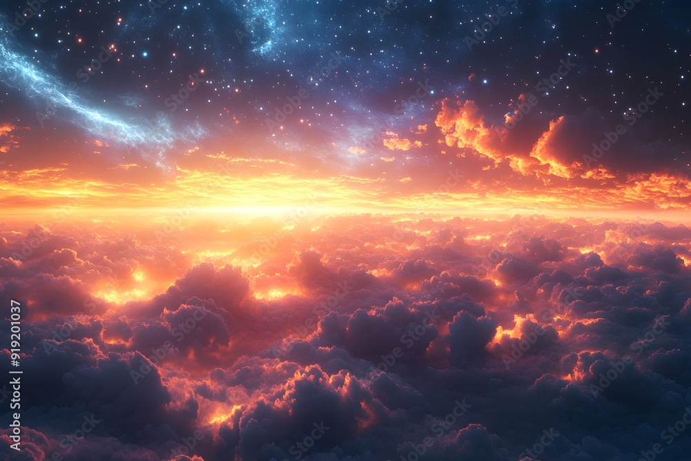 Above the Clouds, Sunset and Stars. Above the Clouds, Sunset and Stars.