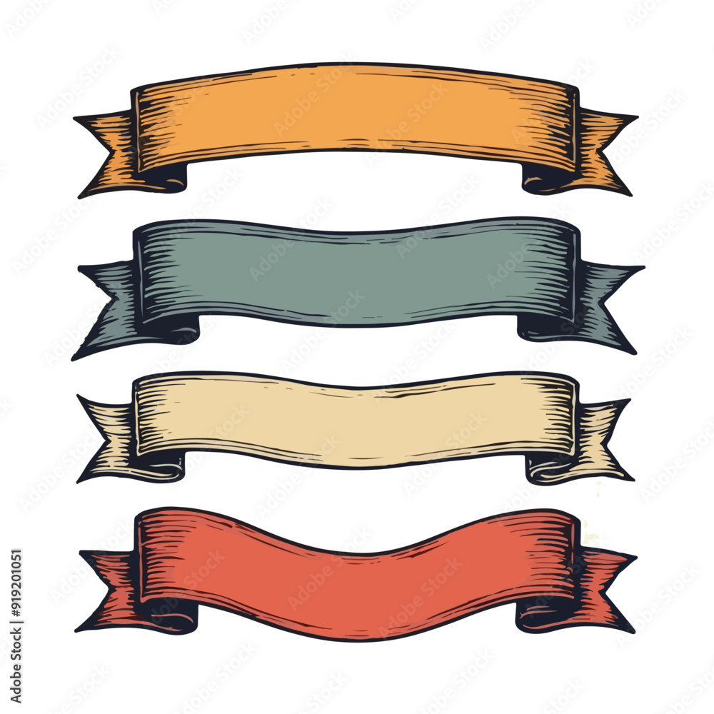 Hand drawn Abstract Ribbon Elements - Vector Design hand drawn Abstract Ribbon Elements - Vintage Colorful Retro Vector Design Hand drawn Abstract Ribbon Elements - Vector Design hand drawn Abstract Ribbon Elements - Vintage Colorful Retro Vector Design