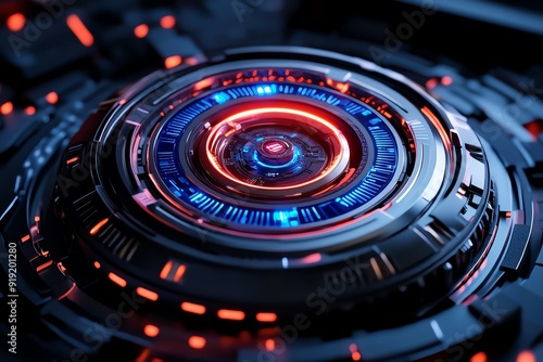 Wallpaper Mural Futuristic Technology Composition with Intricate Lighting and Color Scheme Torontodigital.ca