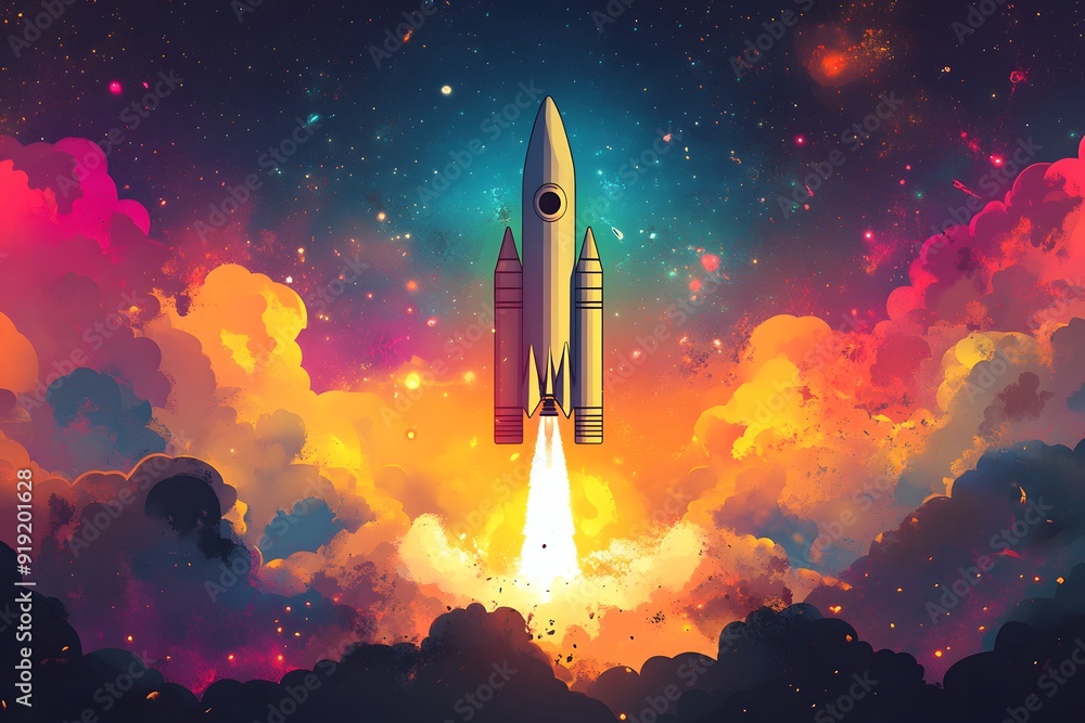 Rocket Launch into the Stars. Rocket Launch into the Stars.
