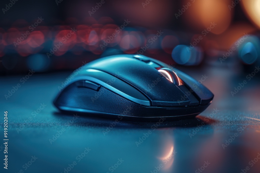 Gaming Mouse in a Vibrant, Neon-Lit Setup Gaming Mouse in a Vibrant, Neon-Lit Setup