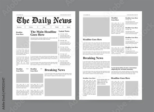 The Daily Newspaper Design Vintage Newspaper Layout Template