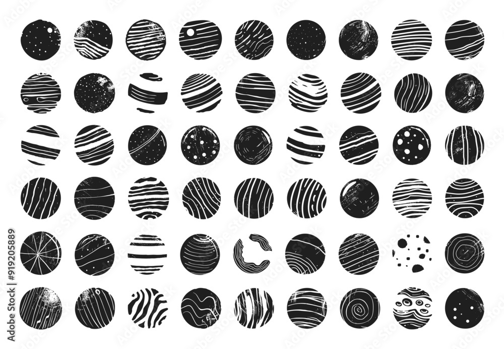 Graphic Design Elements Circle Shape Linocut Print Style Icons Set Circular Patterns Decorative Motifs Artistic Designs Vintage Style Retro Aesthetic Ornamental Elements Graphic Design Elements Circle Shape Linocut Print Style Icons Set Circular Patterns Decorative Motifs Artistic Designs Vintage Style Retro Aesthetic Ornamental Elements