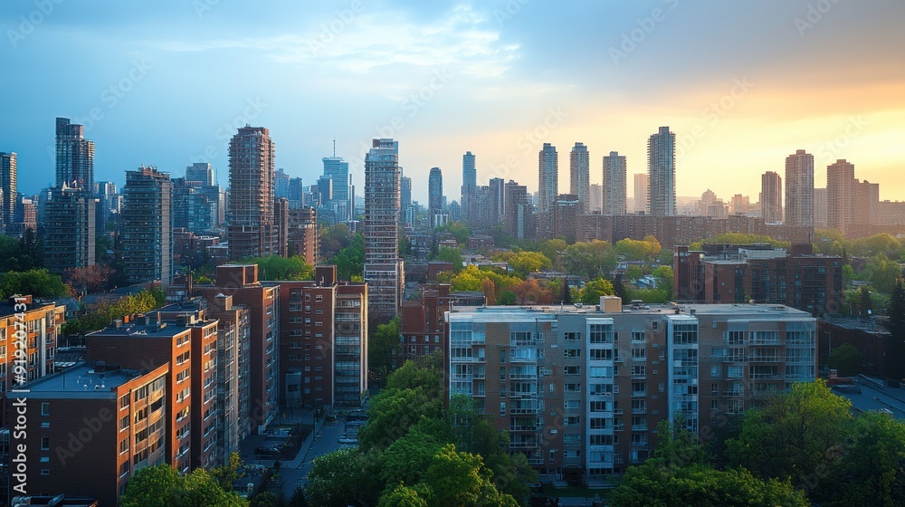 Obraz premium Cityscape at Sunset