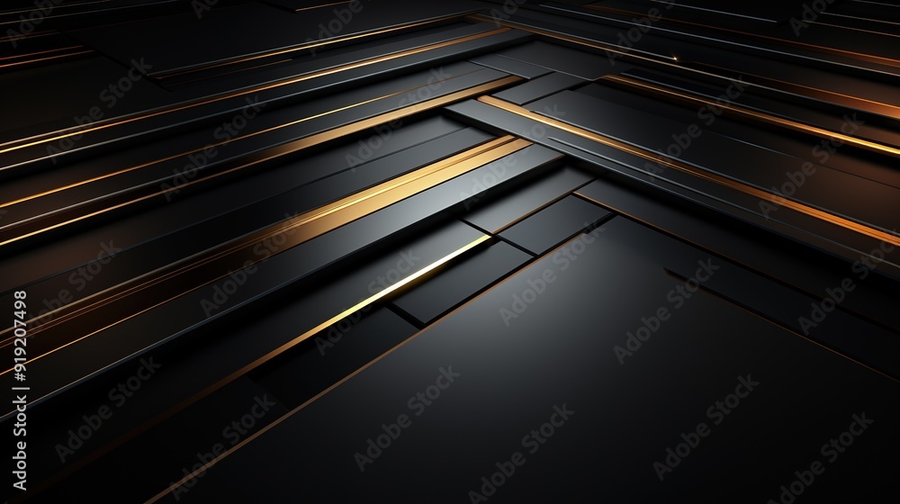 Abstract black and gold geometric pattern. Abstract black and gold geometric pattern.