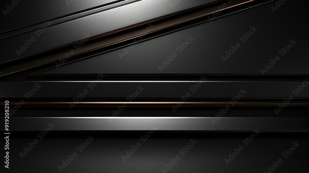 Abstract dark background with metallic strips and subtle highlights. Abstract dark background with metallic strips and subtle highlights.