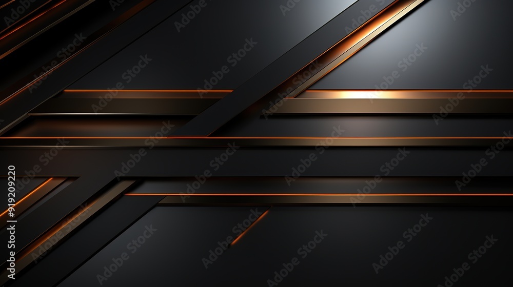 Abstract dark background with orange lines. Abstract dark background with orange lines.