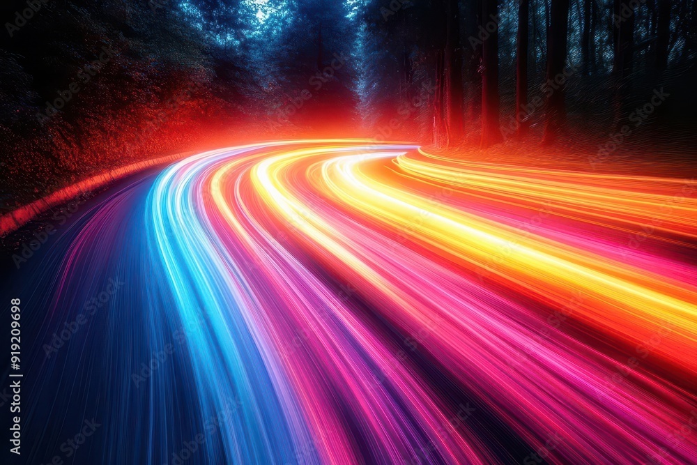 dynamic light trails longexposure photograph of colorful light streaks abstract patterns against dark background sense of speed and movement dynamic light trails longexposure photograph of colorful light streaks abstract patterns against dark background sense of speed and movement