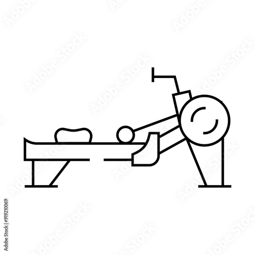 rowing machine fitness sport line icon vector. rowing machine fitness sport sign. isolated contour symbol black illustration