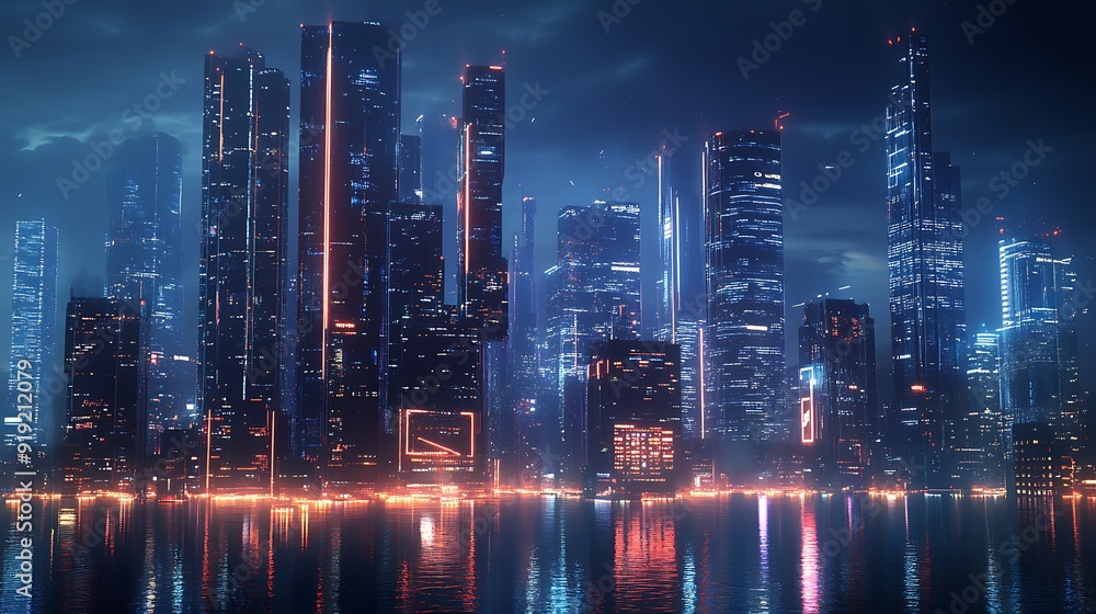 custom made wallpaper toronto digitalCyberpunk Cityscape with Neon Lights