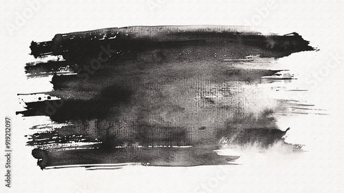 black watercolor effect on a wet white canvas background, overlay mask alpha ink drop layer centered on a white paper