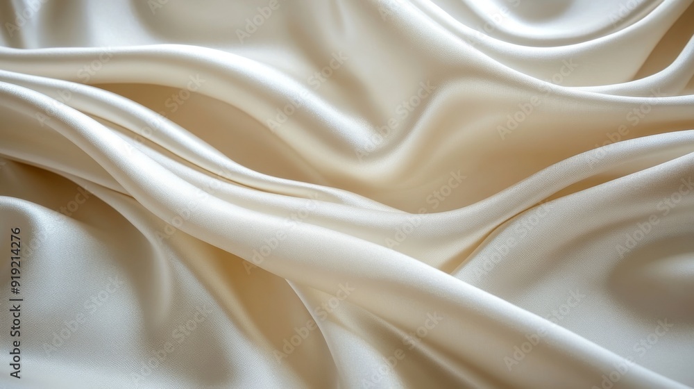 Obraz premium Abstract Draped White Satin Fabric