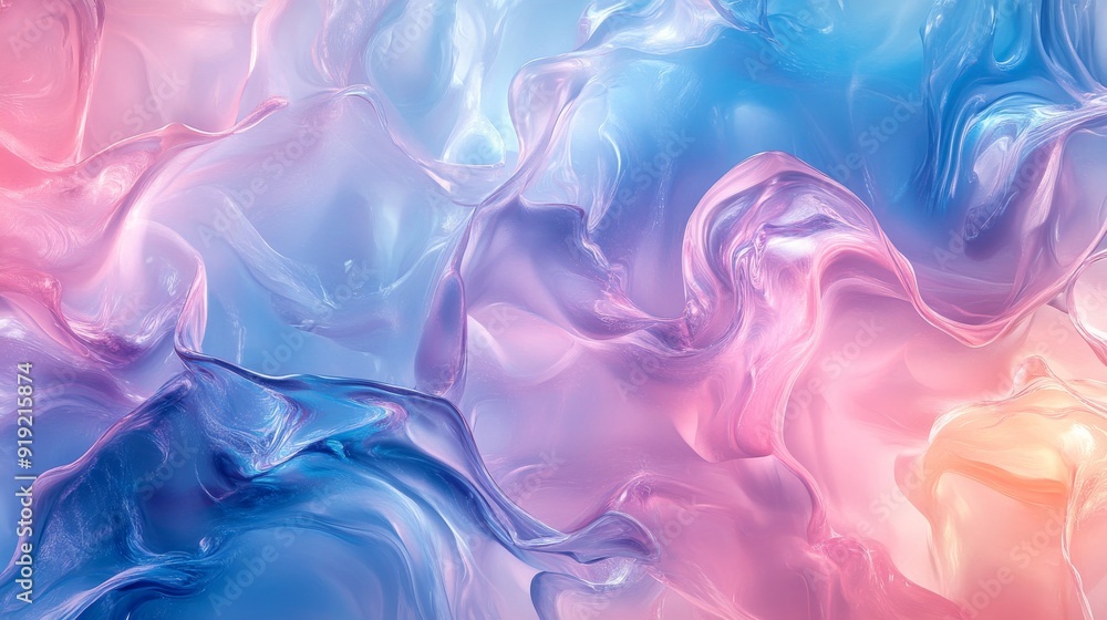 Fototapeta premium Abstract Fluid Art with Pink, Blue, and White Swirls