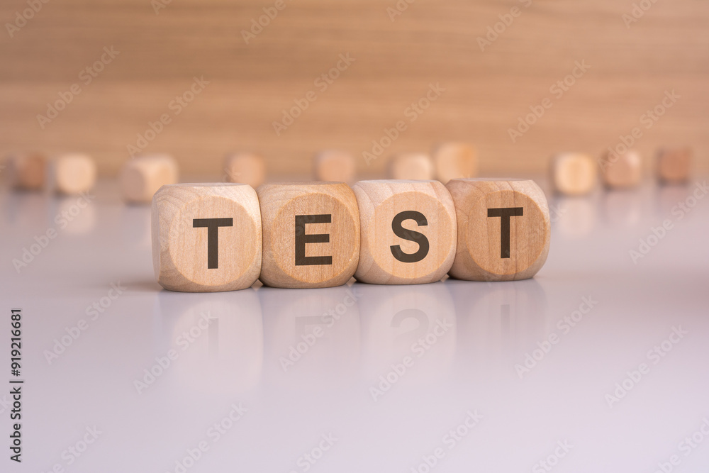 wooden blocks featuring the word TEST beautifully Imprinted on each of them in style wooden blocks featuring the word TEST beautifully Imprinted on each of them in style