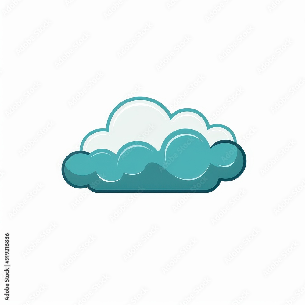 Flat vector logo of a stylized cloud in a minimalist design Flat vector logo of a stylized cloud in a minimalist design