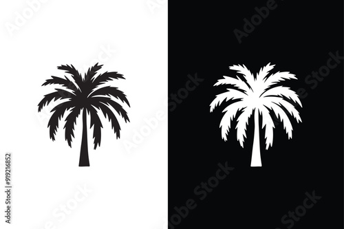 Palm tree icon silhouette vector illustration. Palm tree vector icon black white