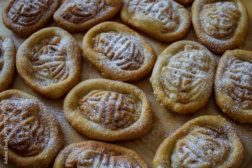 Obraz na plátně Mongolian National Bakery Boov with Ornament Close-up