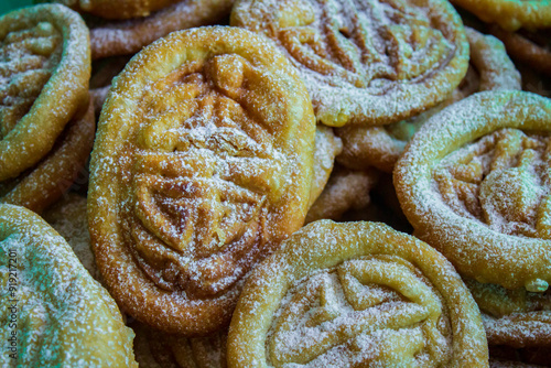 Fotografie Mongolian National Bakery Boov with Ornament Close-up