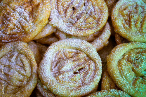 Fotografie Mongolian National Bakery Boov with Ornament Close-up