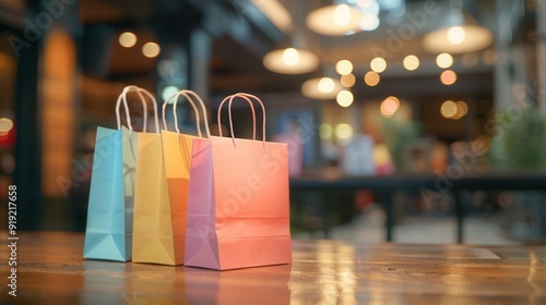 Wallpaper Mural Closeup view of shopping bag in luxury shopping center Torontodigital.ca