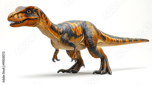 Velociraptor dinosaur isolated on white