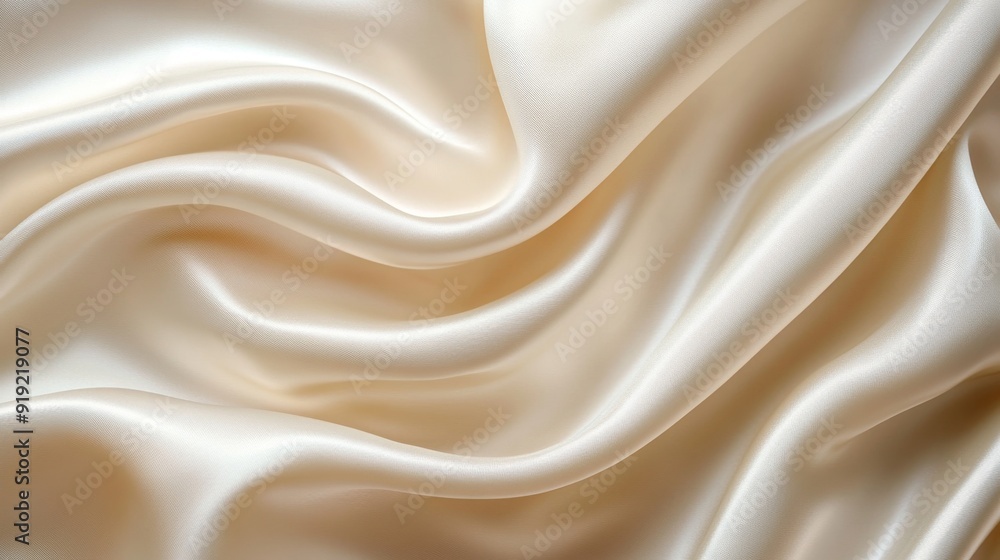 Obraz premium Soft, Draped, and Smooth Beige Satin Fabric