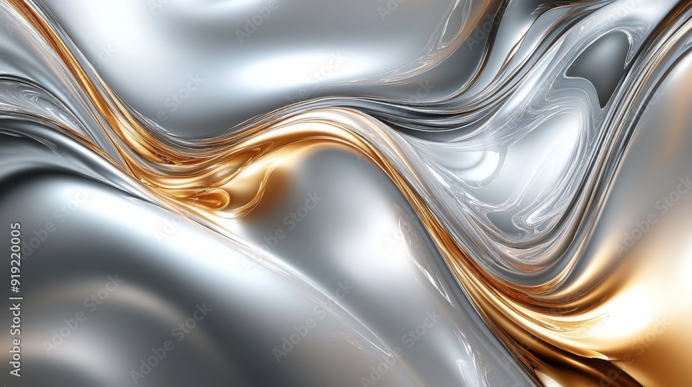 Abstract Silver and Gold Liquid Swirls Abstract Silver and Gold Liquid Swirls