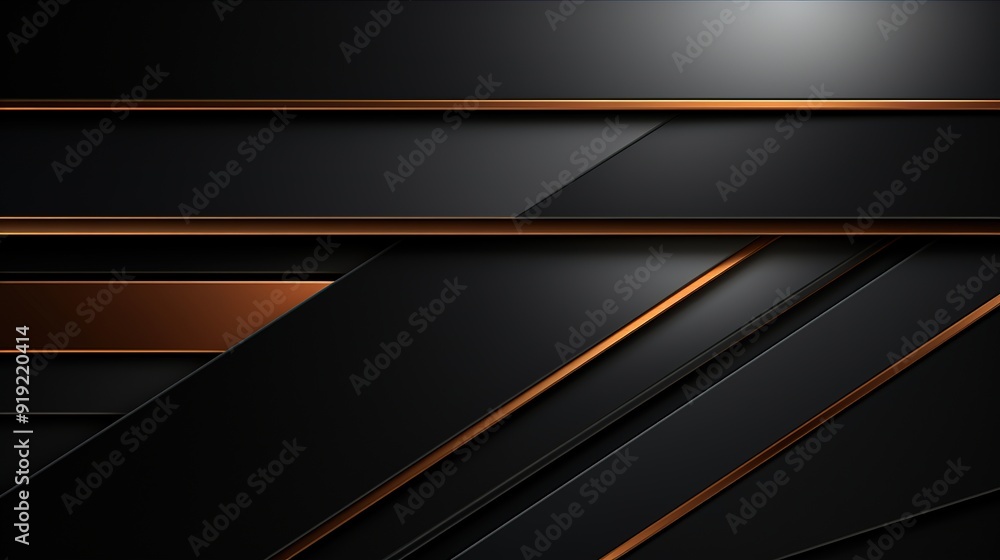 Abstract geometric black and gold background with diagonal lines. Abstract geometric black and gold background with diagonal lines.