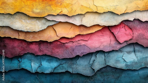 Wallpaper Mural Abstract Layered Textured Wall in Vibrant Hues Torontodigital.ca