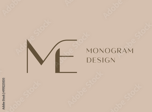 ME letter logo icon design. Classic style luxury initials monogram.