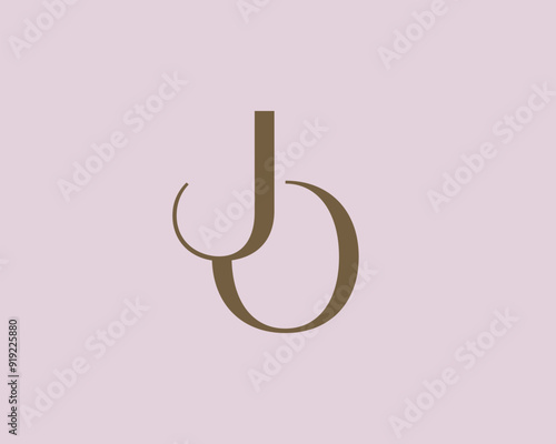 JO letter logo icon design. Classic style luxury initials monogram.