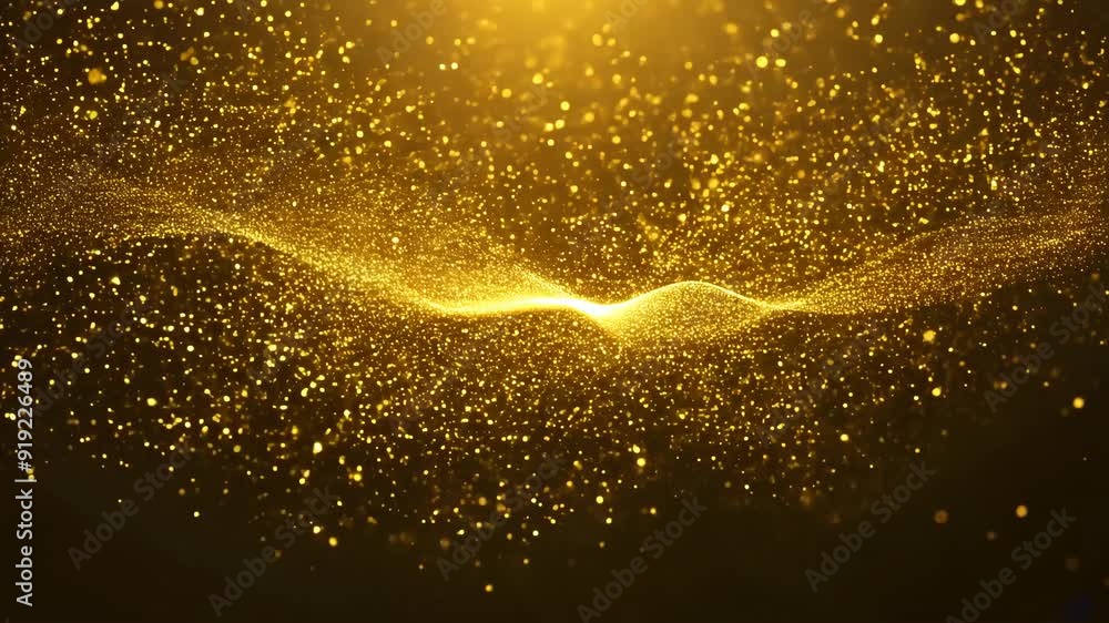 Luxurious Golden Particles Moving in Seamless Loop with Glittering Effects Luxurious Golden Particles Moving in Seamless Loop with Glittering Effects