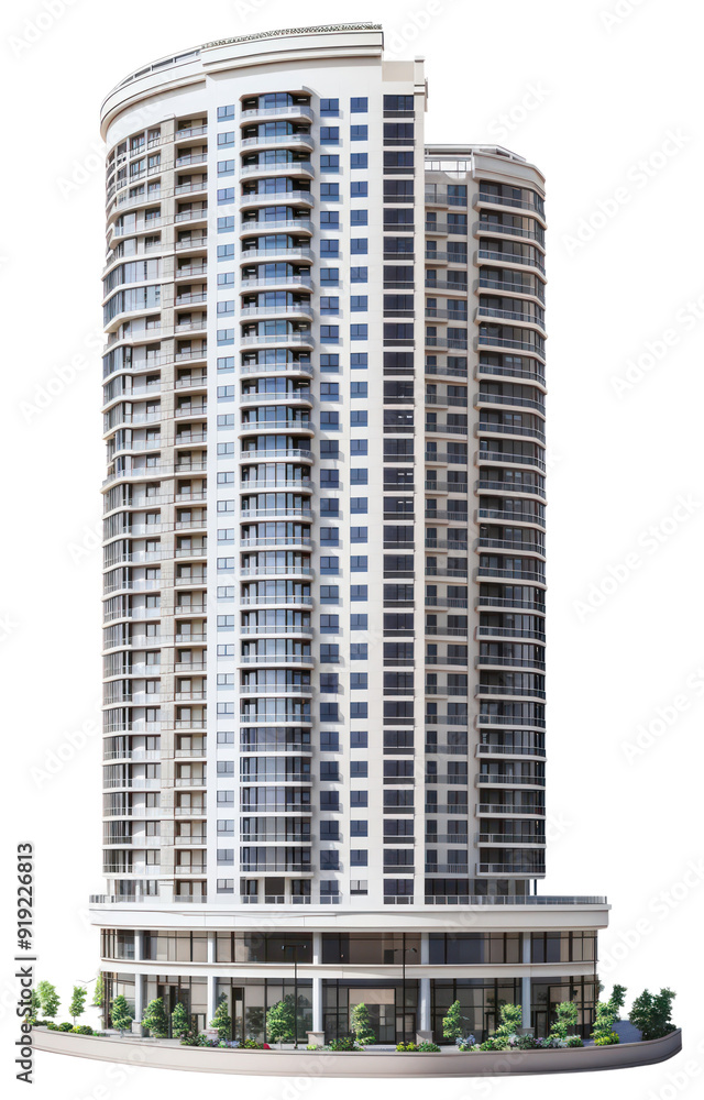 Fototapeta premium PNG Asian tall condominium architecture skyscraper building.