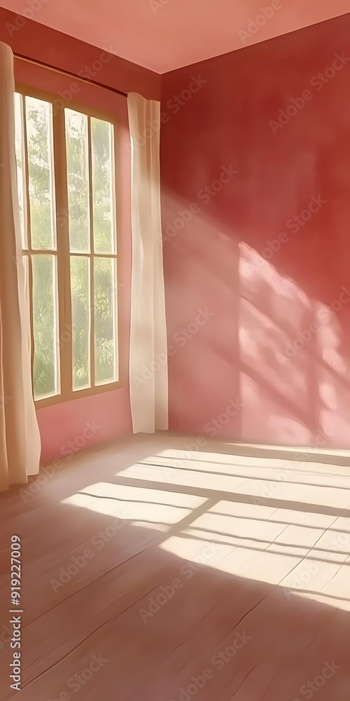 Sunlight Streaming Through Window In Empty Room Illustration Sunlight Streaming Through Window In Empty Room Illustration