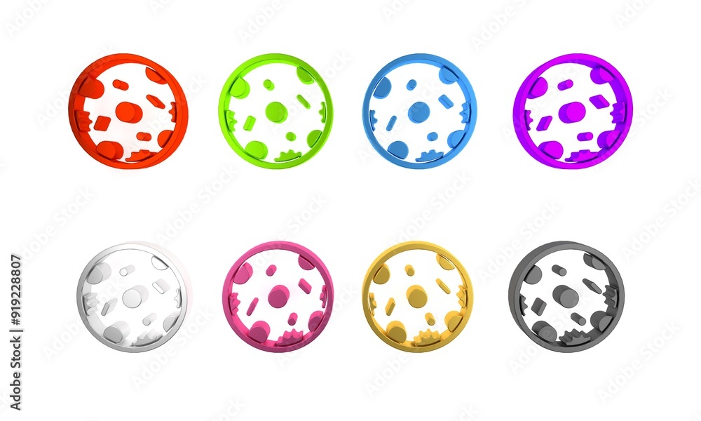 Colorful Pizza icon isolated on white background. Fast food menu. Minimalism concept. 3D render illustration Colorful Pizza icon isolated on white background. Fast food menu. Minimalism concept. 3D render illustration