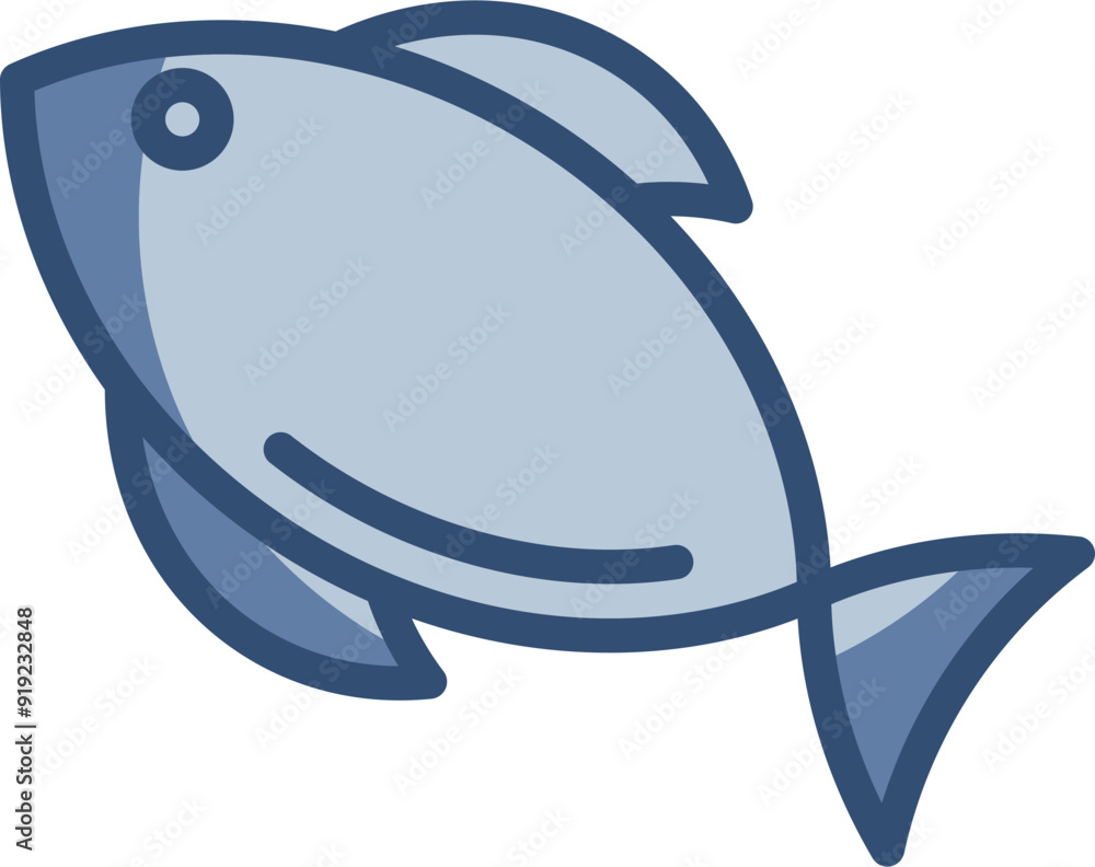 Obraz premium fish vector icon transparent background. replaceable blue color design