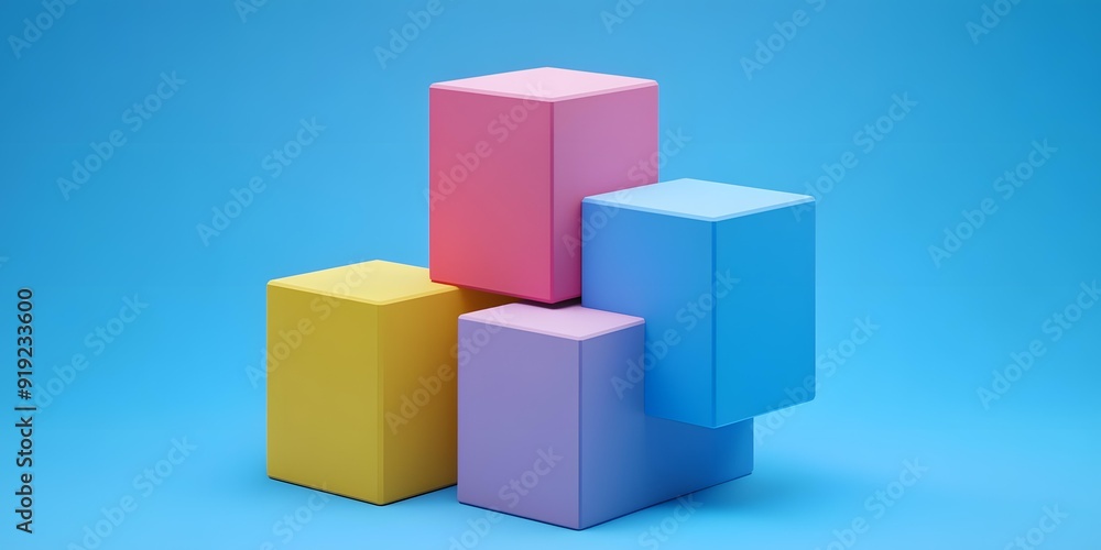 Abstract Colorful Cubes Background Minimalism Abstract Colorful Cubes Background Minimalism