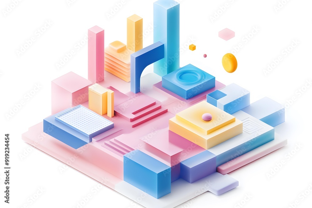 Abstract Geometric Shapes 3D Illustration Abstract Geometric Shapes 3D Illustration