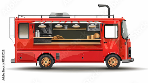 Wallpaper Mural Food truck isolated on white background vector image Torontodigital.ca