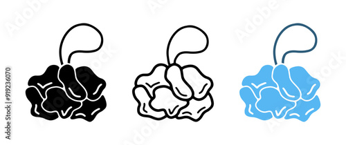 Set of Bath Loofah cartoon doodle, Vector, Illustration.