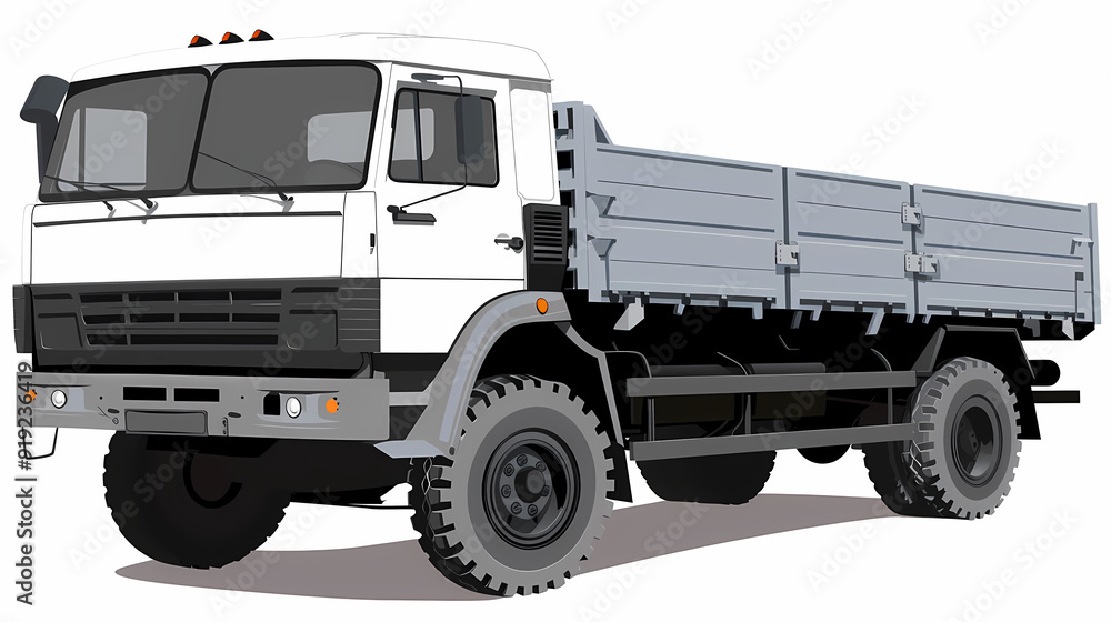 Obraz premium Ftat truck isolated on white background vector image