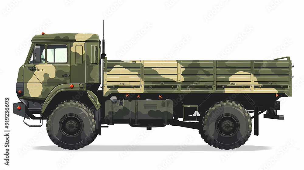 Obraz premium Ftat truck isolated on white background vector image